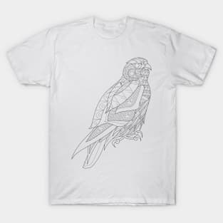 falcon peregrine in eagle eyes art zentangle T-Shirt